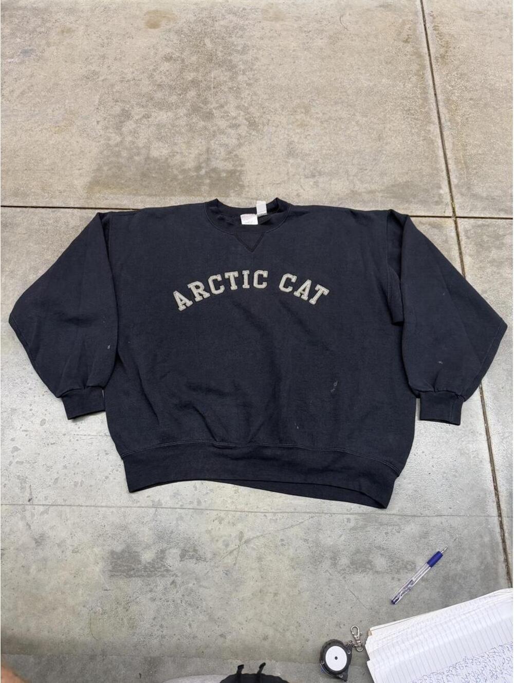vintage arctic cat faded black snowmobile atv crewneck size xl
